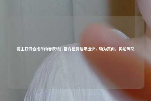 博主打假合成羊肉卷反转!官方检测结果出炉,确为真肉,舆论哗然